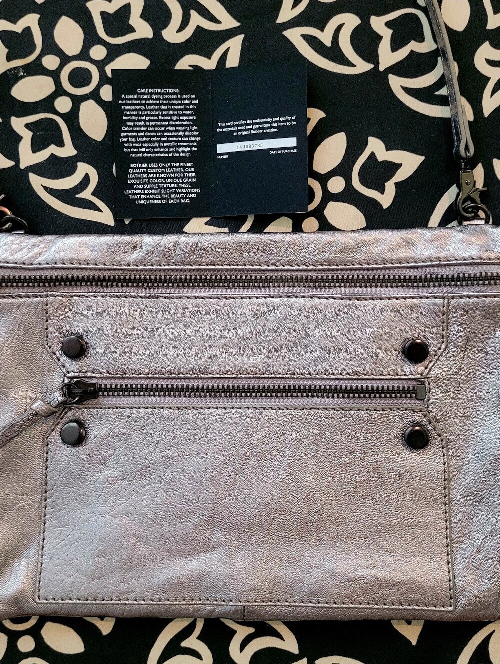 Botkier New York Metallic Leather Crossbody Bag w/ Authenticity Card